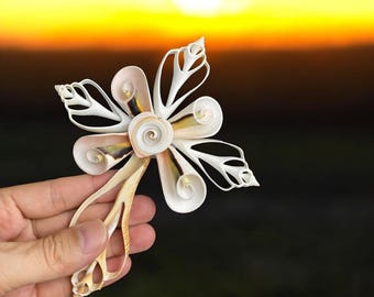 Handmade Seashell Cross (6&#39;&#39;)– Natural Shell Wall Decor, Coastal Religious Gift, Christian Home Decoration