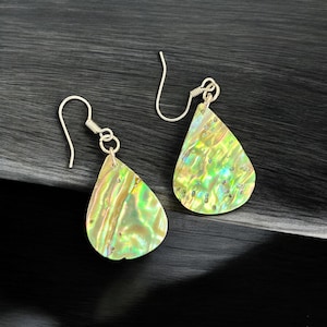 Abalone Earrings: Natural Seashell Boho Jewelry