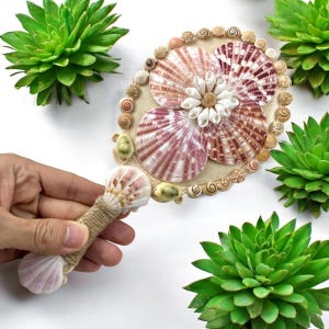Specchio a mano a forma di conchiglia, regalo per la festa della mamma, regalo per la mamma, specchio a mano a forma di conchiglia, regalo di nozze con specchio a forma di conchiglia con anima da sirena