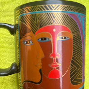 Vintage Laurel Burch Ancient Ancestors coffee mug 1988