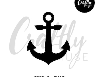 May include: Black anchor graphic with the text ".SVG & .PNG". The anchor is a nautical symbol, often used in maritime themes. The image also includes the text "Craftly Muse" in a circular logo.