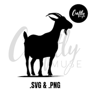 Farm Animal Clipart, Goat PNG, SVG | Funny Goat Silhouette, Rustic Farmhouse Decor, Cricut & Sublimation Digital Download, instant download.