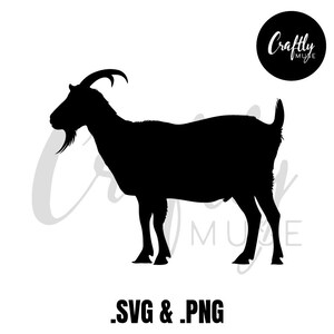 Goat PNG, SVG | Farm Animal Clipart, Funny Goat Silhouette, Rustic Farmhouse Decor, Cricut & Sublimation Digital Download, instant download.