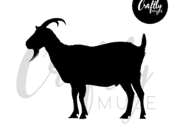 Goat PNG, SVG | Farm Animal Clipart, Funny Goat Silhouette, Rustic Farmhouse Decor, Cricut & Sublimation Digital Download, instant download.