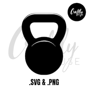 Kettlebell PNG, SVG | Gym Fitness Clipart, Workout Silhouette, Weightlifting Icon, Cricut & Sublimation Digital Download, instant download.