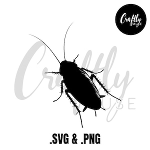 Cockroach PNG, SVG Clipart | Insect Digital Download | Bug Cricut Files | Creepy Crawly Roach Sublimation, Pest Sticker, Halloween Design.