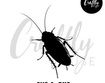 Cockroach PNG, SVG Clipart | Insect Digital Download | Bug Cricut Files | Creepy Crawly Roach Sublimation, Pest Sticker, Halloween Design.