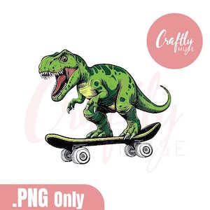 Cool T-Rex Skateboard PNG | T-rex- Png | Skateboad Png |Dinosaur Clipart | Skater T-Rex Digital Download | Funny Dino Illustration