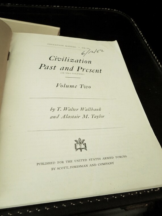 Civilization Past And Present In Two Volumes Army Navy Marine Corp Coast Guard Vintage 1944 - 