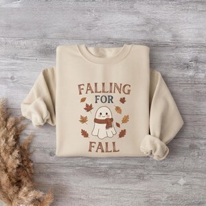 Falling for Fall Sweatshirt, Autumn Ghost Pullover, Cozy Fall Top