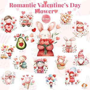 Aquarel romantisch Valentijnsdag bloemstuk cadeau – verse bloemen voor dierbaren – uniek bloemenboeket voor speciale gelegenheden