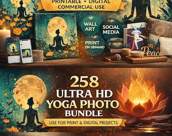 Zdjęcia jogi i medytacji w jakości Ultra HD – 258 zdjęć wellness (do użytku komercyjnego, do pobrania cyfrowego)