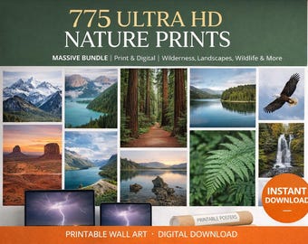 775 wydruków przyrodniczych Ultra HD | Fotografia krajobrazów dzikiej przyrody (pobieranie cyfrowe)