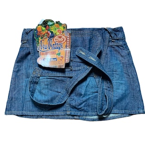 Amazing Dolce and Gabbana Designer Denim Dungaree Design Vintage BNWT Statement Runway Mini Skirt Rare