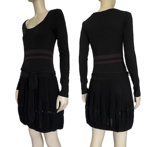 Amazing Cop Copine Vintage zwart grijze neutrale bubbeljurk met lange mouwen Archiefstatement