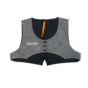 Cop Copine Micro Grey Bolero Suit Vest Top Archive Rare Layering Piece Statement