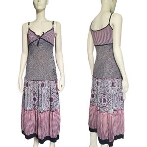 Cop Copine Vintage bloemen gelaagde gelaagde maxi-jurk met ruches Cottagecore Coquette 2000&#39;s statement