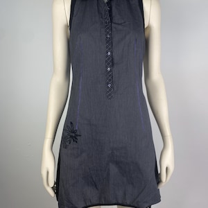 Prachtige Cop Copine Vintage grijspaarse jurk met krijtstreep Officecore Archive Statement