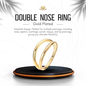 Double Nose Ring Hoop 20G | Silver & Gold Cartilage Hoop | Septum, Conch, Daith, Tragus, Helix, earrings hoop Made with Stainless Steel 316L