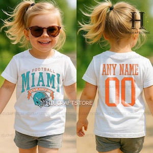 Vintage Miami Football Toddler  tee, retro Toddler Tee,Miami football  Youth shirt , Kids Graphic Tee, football Toddler
