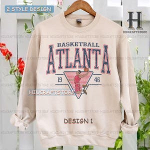 Atlanta Basketball Sweatshirt | Vintage Atlanta Basketball shirt | Basketball shirt | Atlanta Basketball tee| Atlanta Basketball Fan shirt