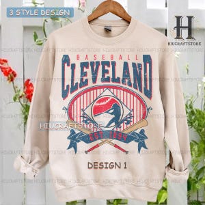 Vintage Cleveland Baseball Sweatshirt | Cleveland baseball T-shirt | Baseball Fan shirt | Cleveland baseball Tee | Custom baseball shirt