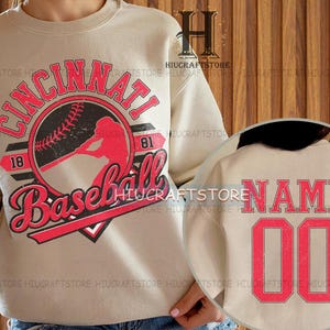 Customized Cincinnati Baseball Sweatshirt | Cincinnati baseball shirt | Baseball Fan shirt | Cincinnati baseball tshirt ,Custom baseball tee