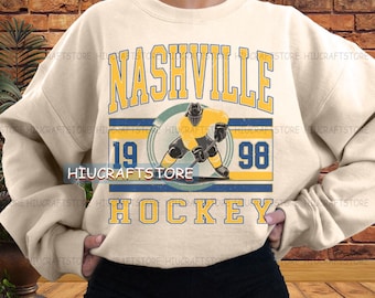 Nashville Vintage Hockey PNG, NHL design, hockey PNG for tee, Hockey Team png, Nashville png