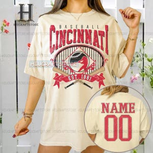 Personalized Cincinnati Baseball tshirt | Cincinnati baseball Sweatshirt, Cincinnati baseball tshirt | Custom Name and Number Cincinnati tee