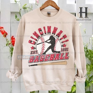 Retro Cincinnati Baseball Sweatshirt | Cincinnati baseball shirt | Baseball Fan shirt | Cincinnati baseball tshirt | Custom baseball tee