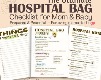Hospital Bag Checklist for Mom & Baby (Printable PDF)