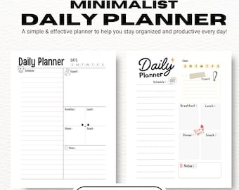 Minimalist Daily Planner: Printable Schedule & To-Do List (PDF)