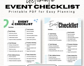 Event Checklist | Printable PDF for Easy Event Planning (A4, A5, US Letter)