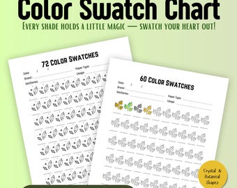 Crystal & Botanical Color Swatch Chart (Printable PDF)