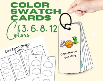 Cloud Color Swatch Cards: Kawaii Printable Palette (PDF)