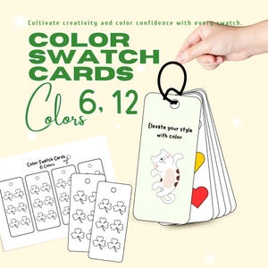 Printable Color Swatch Cards: 6 & 12 Colors (PDF)