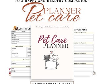 Planificador de cuidado de mascotas imprimible: Seguimiento de la salud de perros y gatos (PDF)