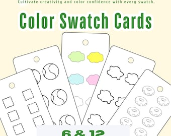 Printable Blank Color Swatch Cards: Mini Palette (Digital Download)