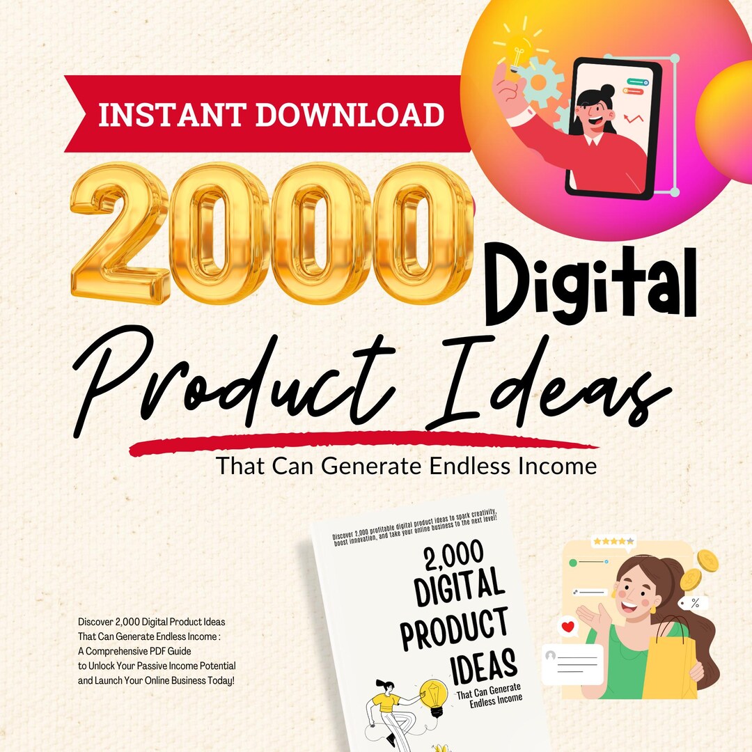 2000 Digital Product Ideas Guide: Etsy Business (PDF Download) - Etsy