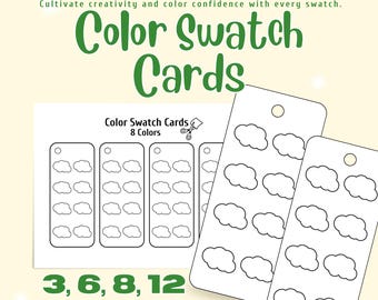 Color Swatch Cards PDF: Mini Palette Template (US Letter & A4)