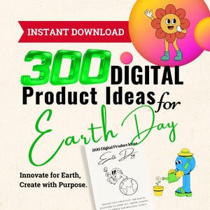 Earth Day, 300 digitale Produktideen für den Tag der Erde, Nachhaltigkeit, bedruckbar, Umweltbewusstsein, Natur, grünes Leben, umweltfreundlich