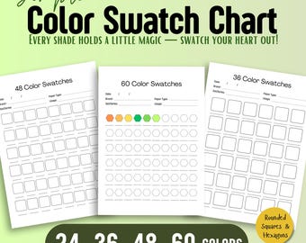 Color Swatch Chart: Rounded Squares & Hexagons (Printable PDF)