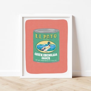 El Pato Can Art Print | Duck Wall Art | Pop Art Poster | Illustrated Packaging Kitchen Decor | Cook Gift