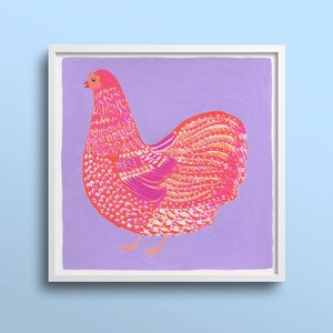 Chicken Art Print: &quot;Ruthie&quot; Gouache Hen Painting