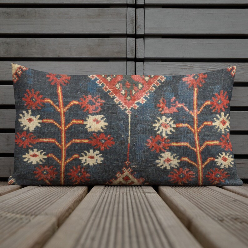 Antique Persian Tribal Rug print Throw Pillow Etsy