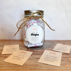 Jar of Hope Affirmation Cards | Cancer Recovery Support Message | Chemo and Radiation Uplifting Present | Healing Positivity gift