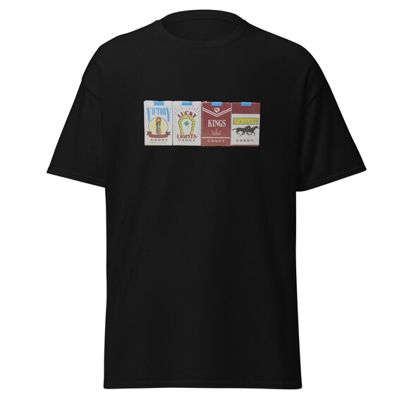 Candy Cigarette Variety Retro Tee for Banned Candy Lovers | Victory, Lucky  Lights, Kings, & Stallion Candy Cigarettes Pack