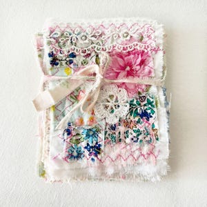 Shabby Chic, Handmade Fabric, Lacy Snippet Clusters, 8 pieces set.