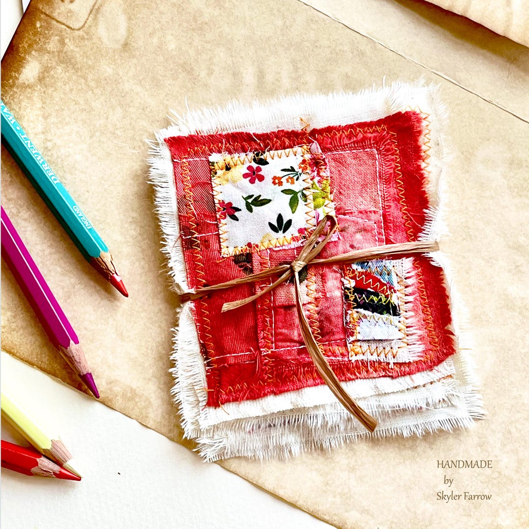 Junk Journal Fabric Clusters, Handmade Textile Embellishments , Vintage ...