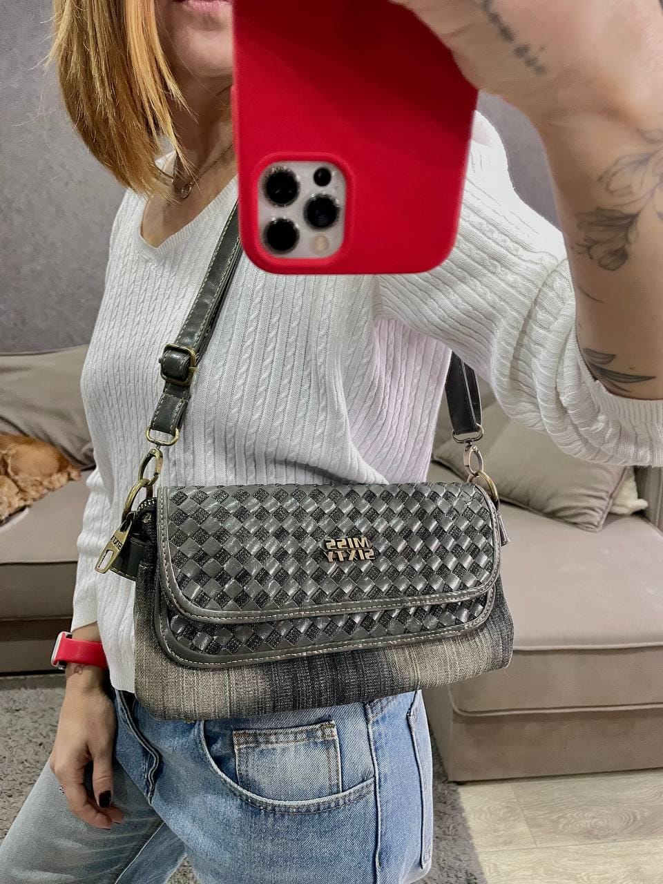 Vintage MISS SIXTY Denim Crossbody Bag, Multi-pocket Y2K Purse - Etsy